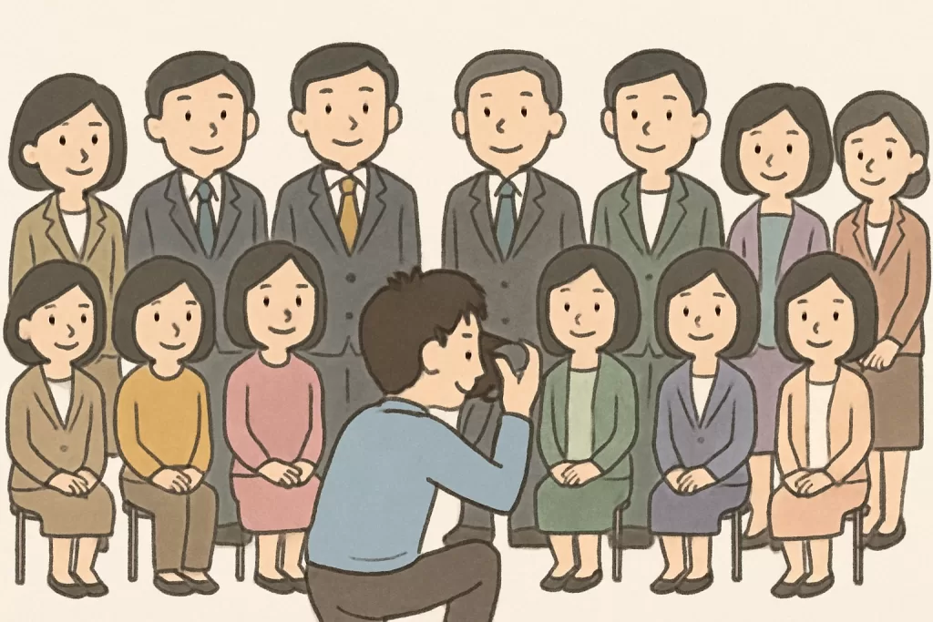 集合写真のイラスト